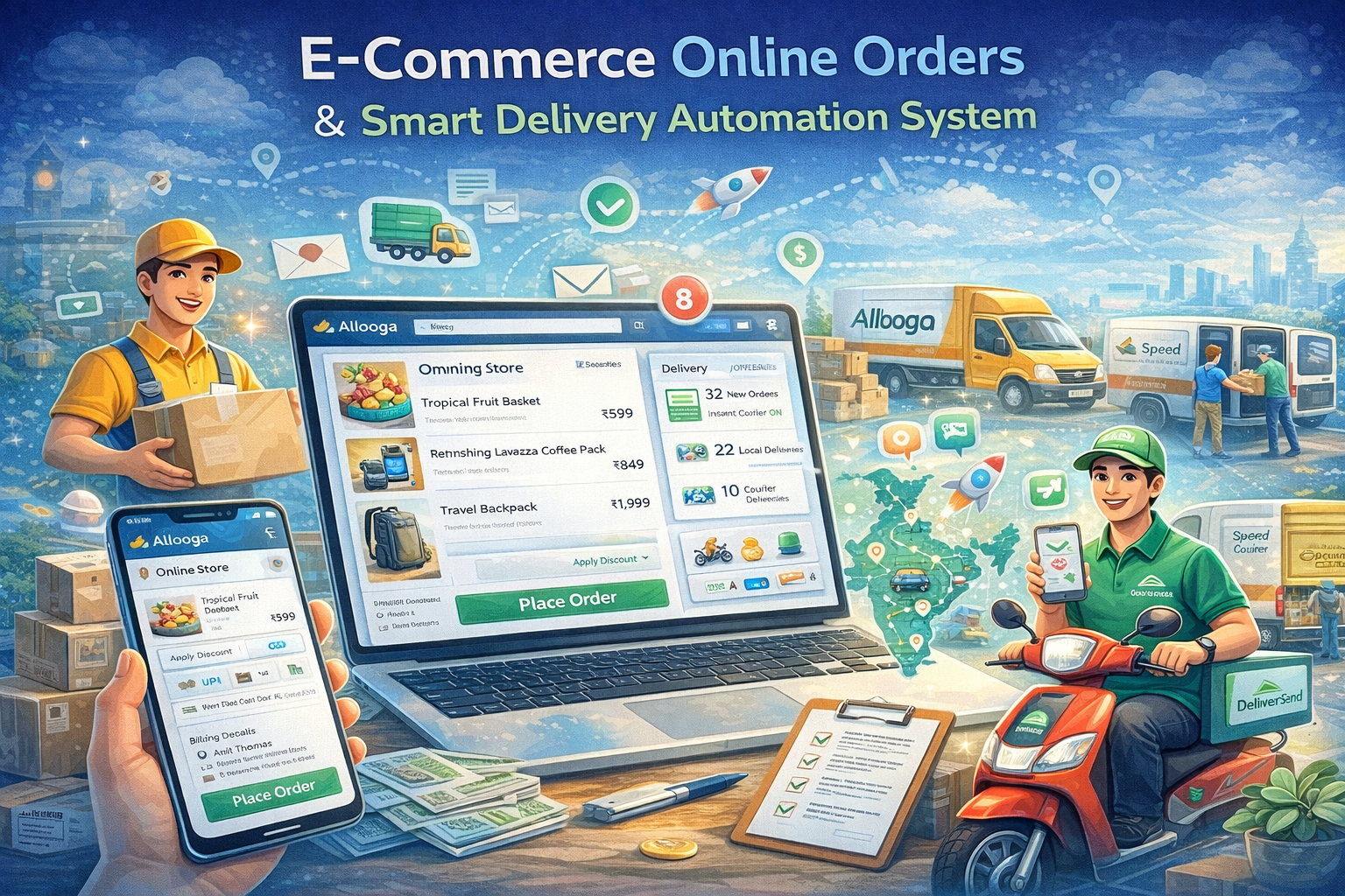 E-Commerce Online Orders + Local Delivery & Courier Switch